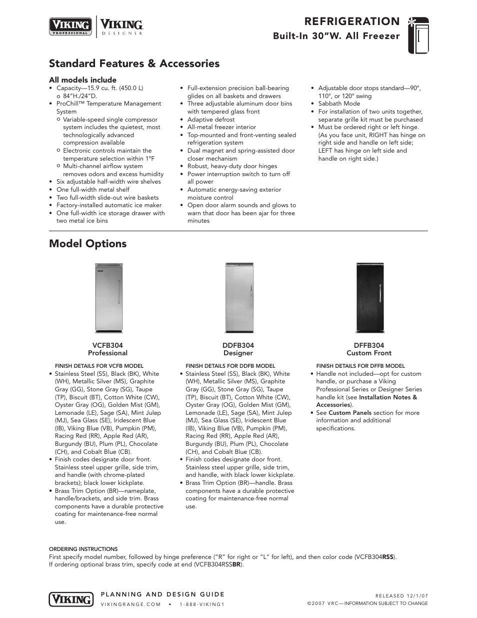 Viking DFFB User Manual | 9 pages