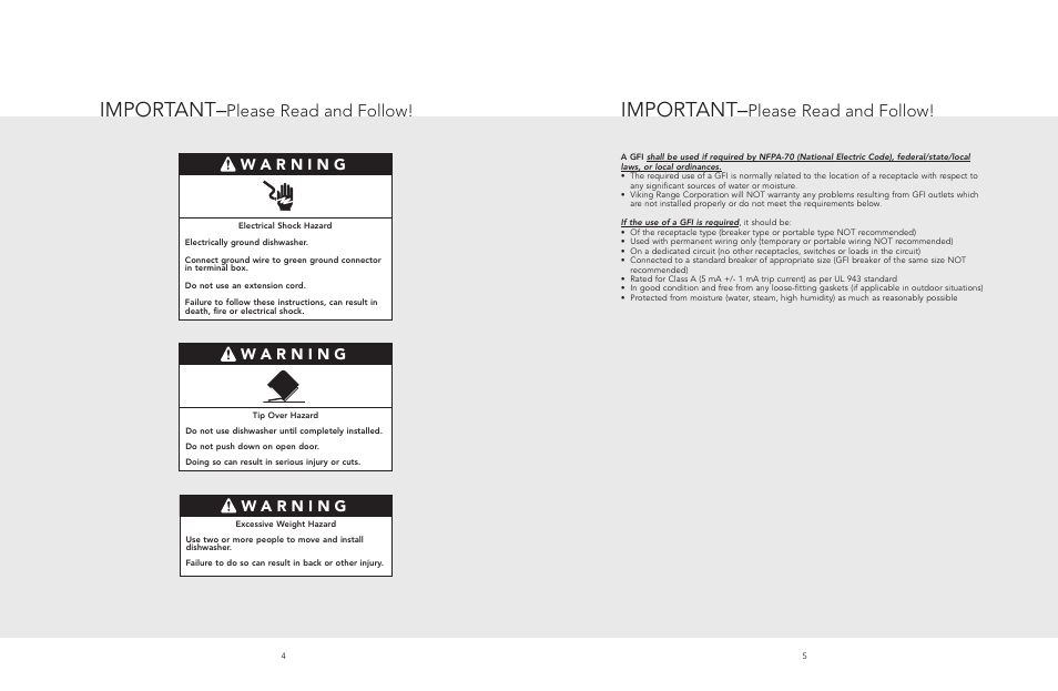 Important, Please read and follow | Viking 325E User Manual | Page 3 / 12