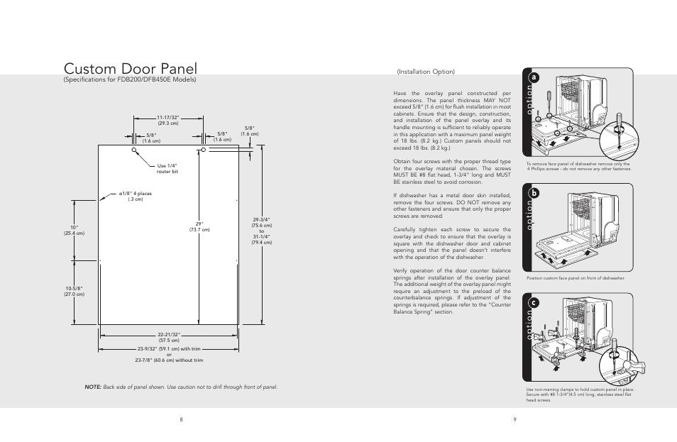 Custom door panel | Viking 325E User Manual | Page 5 / 12