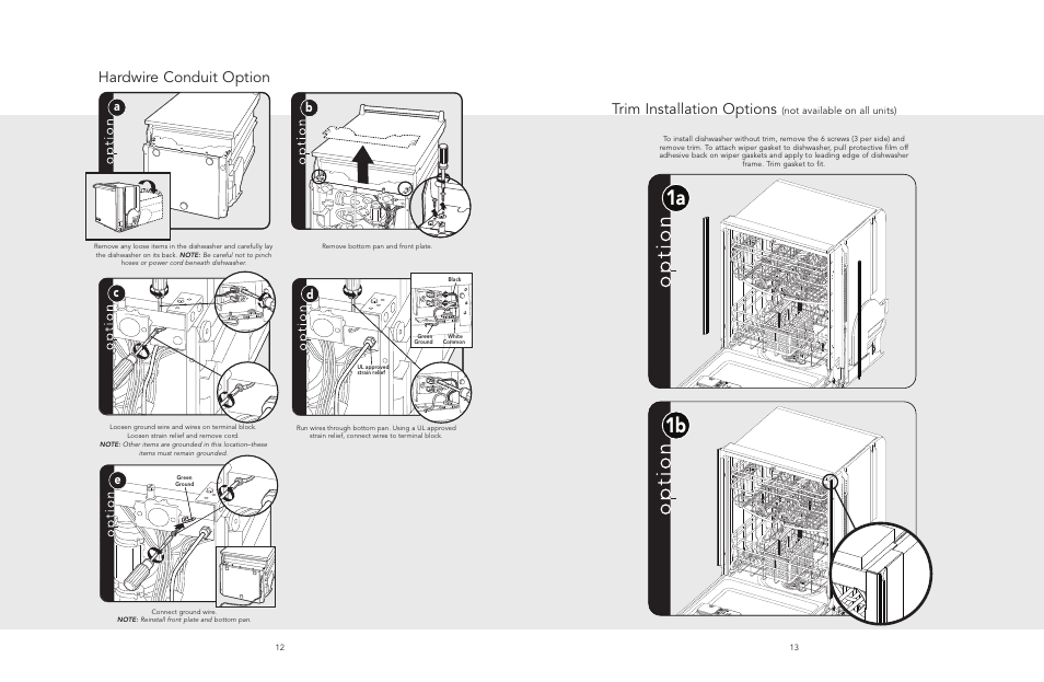 Hardwire conduit option, Trim installation options | Viking 325E User Manual | Page 7 / 12