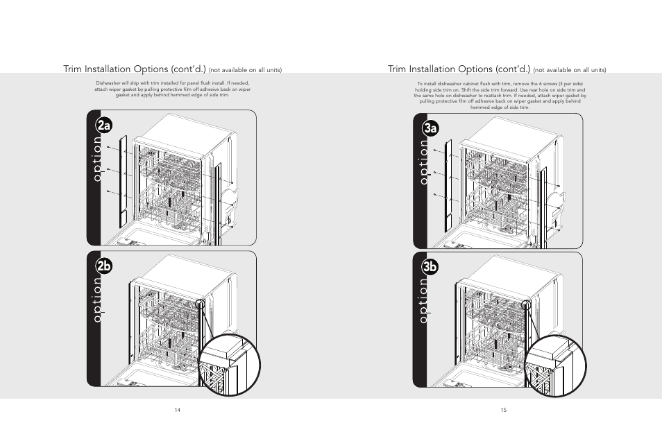 2b 3a, Trim installation options (cont’d.) | Viking 325E User Manual | Page 8 / 12