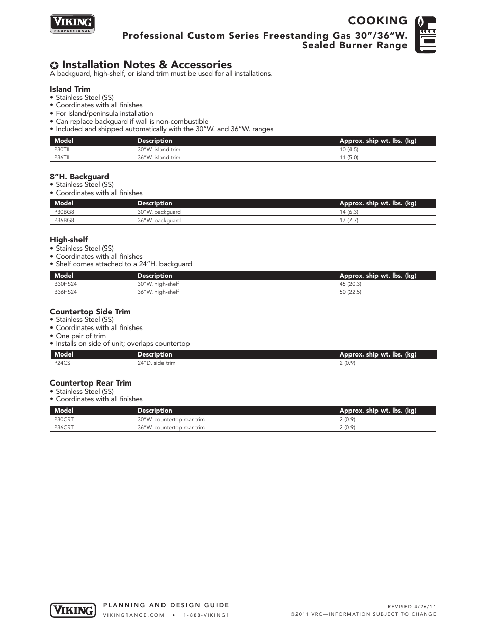 Cooking | Viking VGCC536-4Q* User Manual | Page 5 / 6