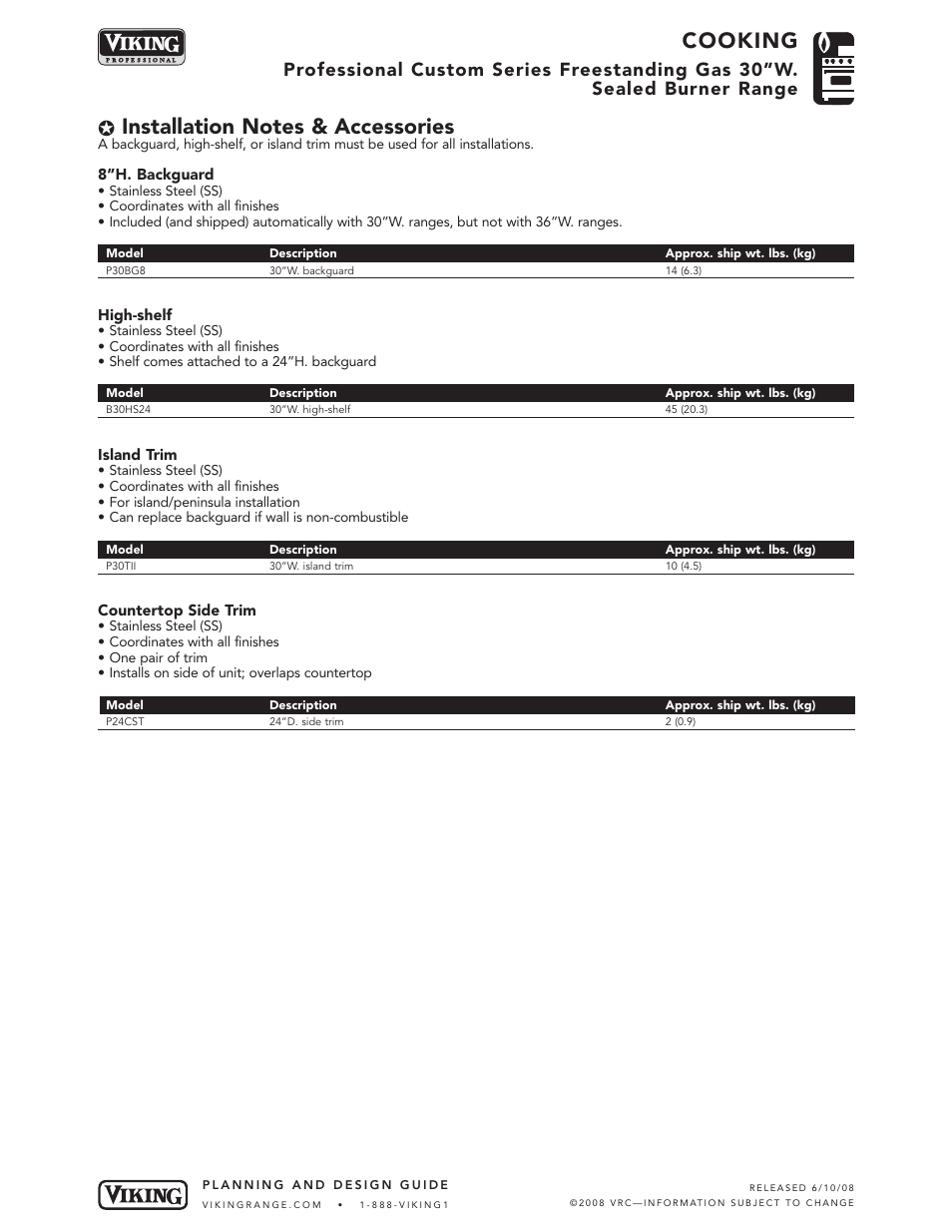 Cooking | Viking VGCC530-4B User Manual | Page 5 / 6