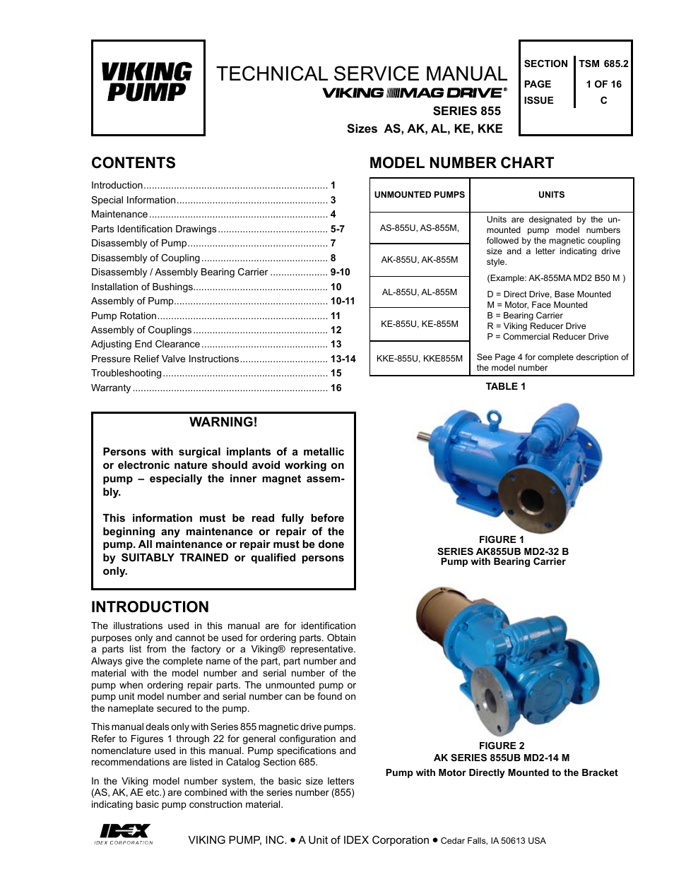 Viking MAG DRIVE 855 User Manual | 16 pages