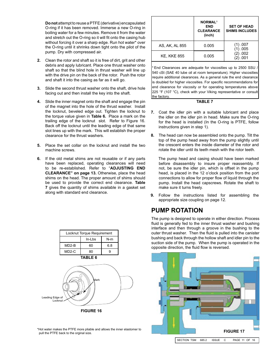 Pump rotation | Viking MAG DRIVE 855 User Manual | Page 11 / 16