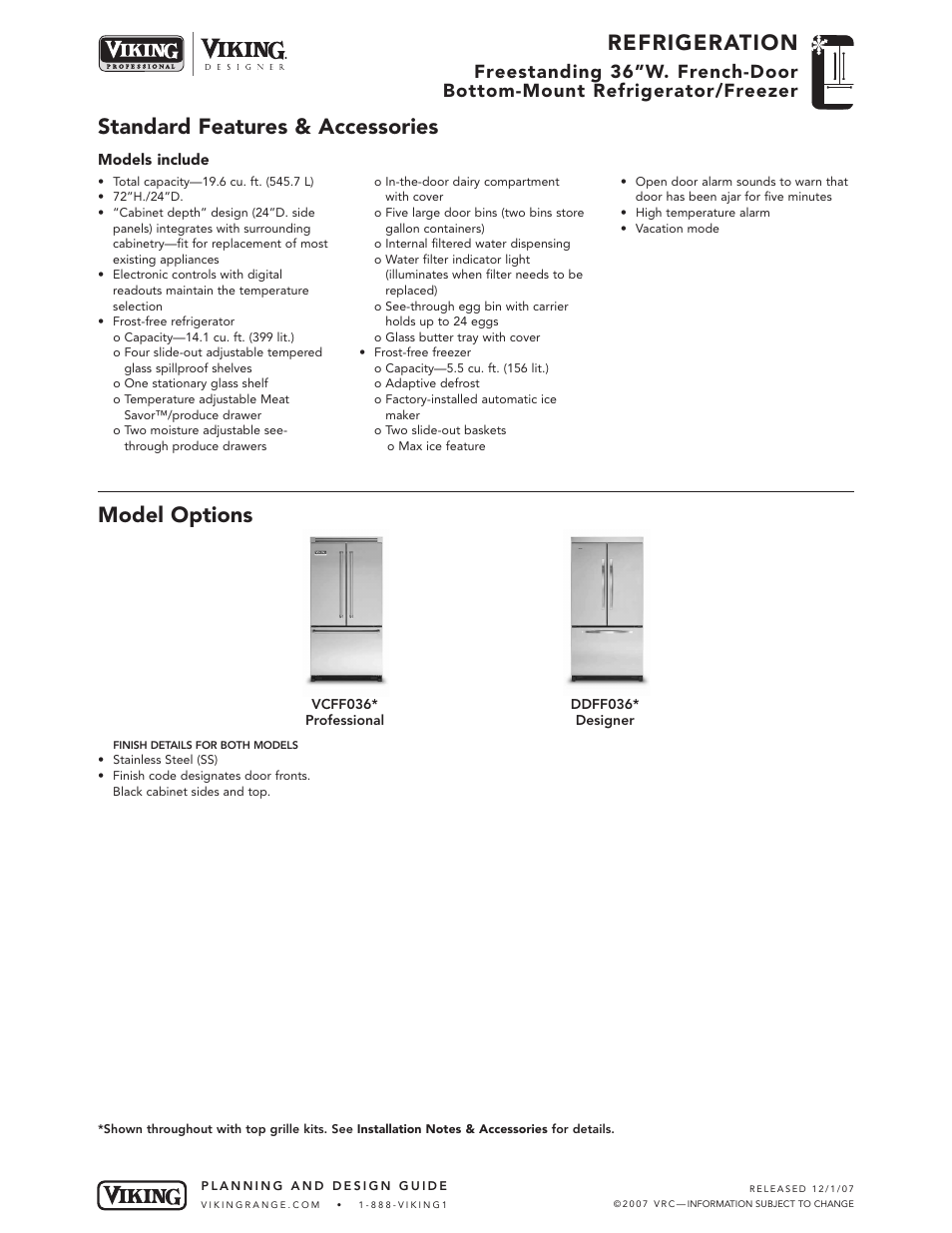 Viking DDFF User Manual | 5 pages