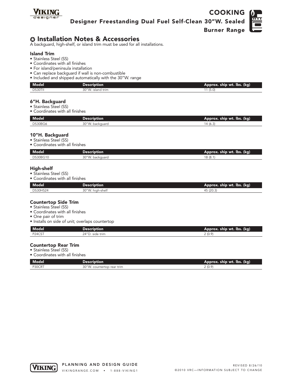 Cooking | Viking DSCD130-4BSS User Manual | Page 5 / 7