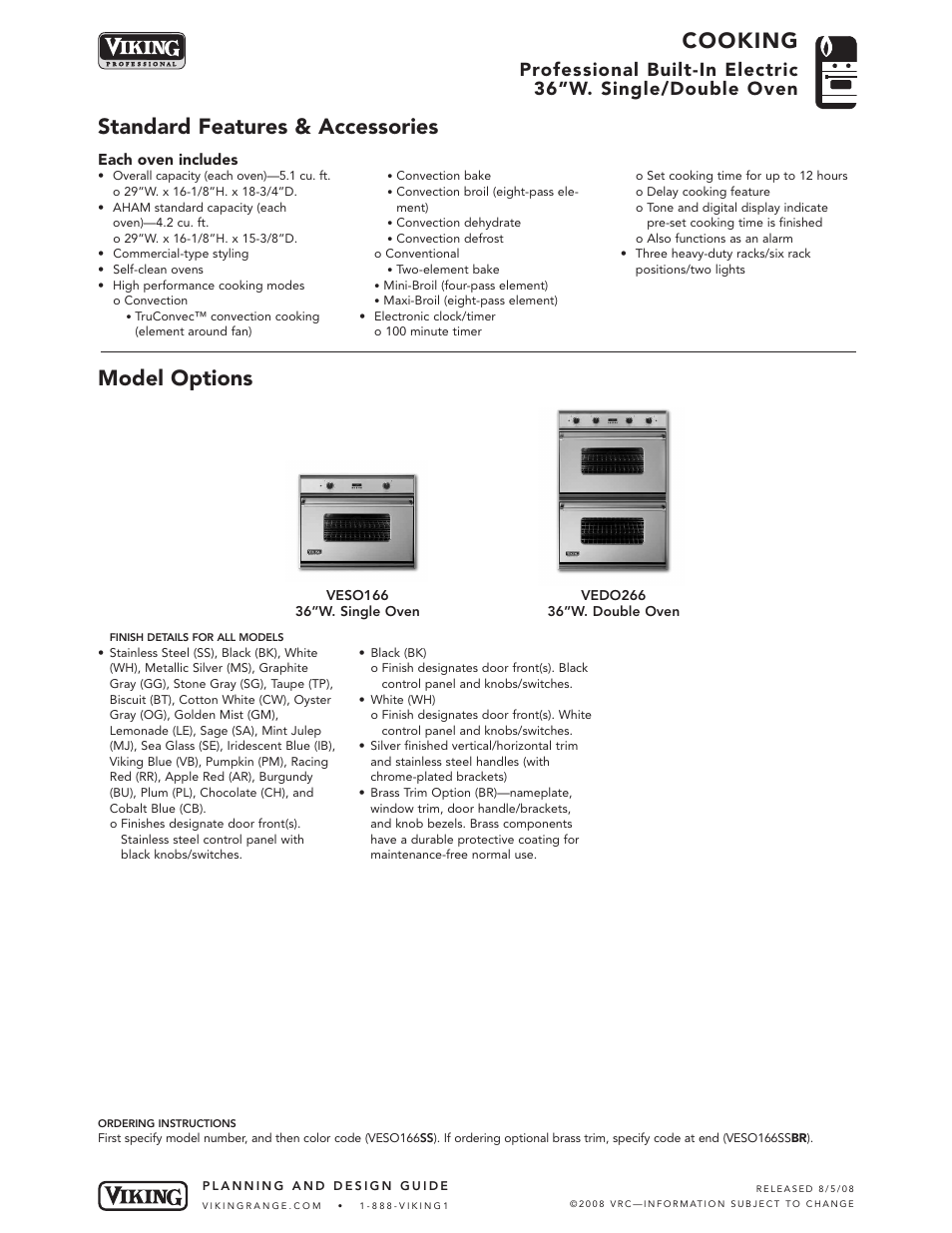 Viking VESO166 User Manual | 4 pages