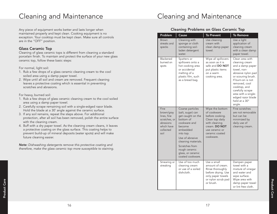 Product care, Cleaning and maintenance | Viking F20528 User Manual | Page 9 / 12