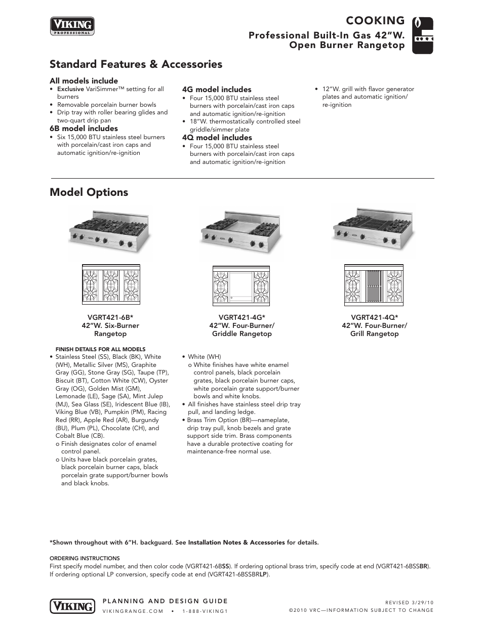 Viking VGRT421-4G User Manual | 5 pages