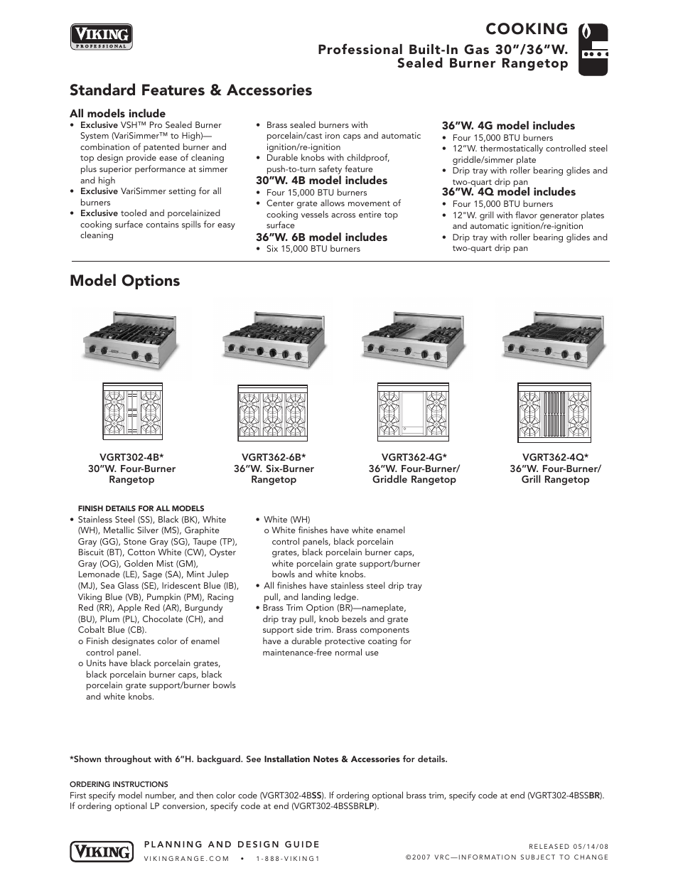 Viking VGRT302-4B* User Manual | 5 pages