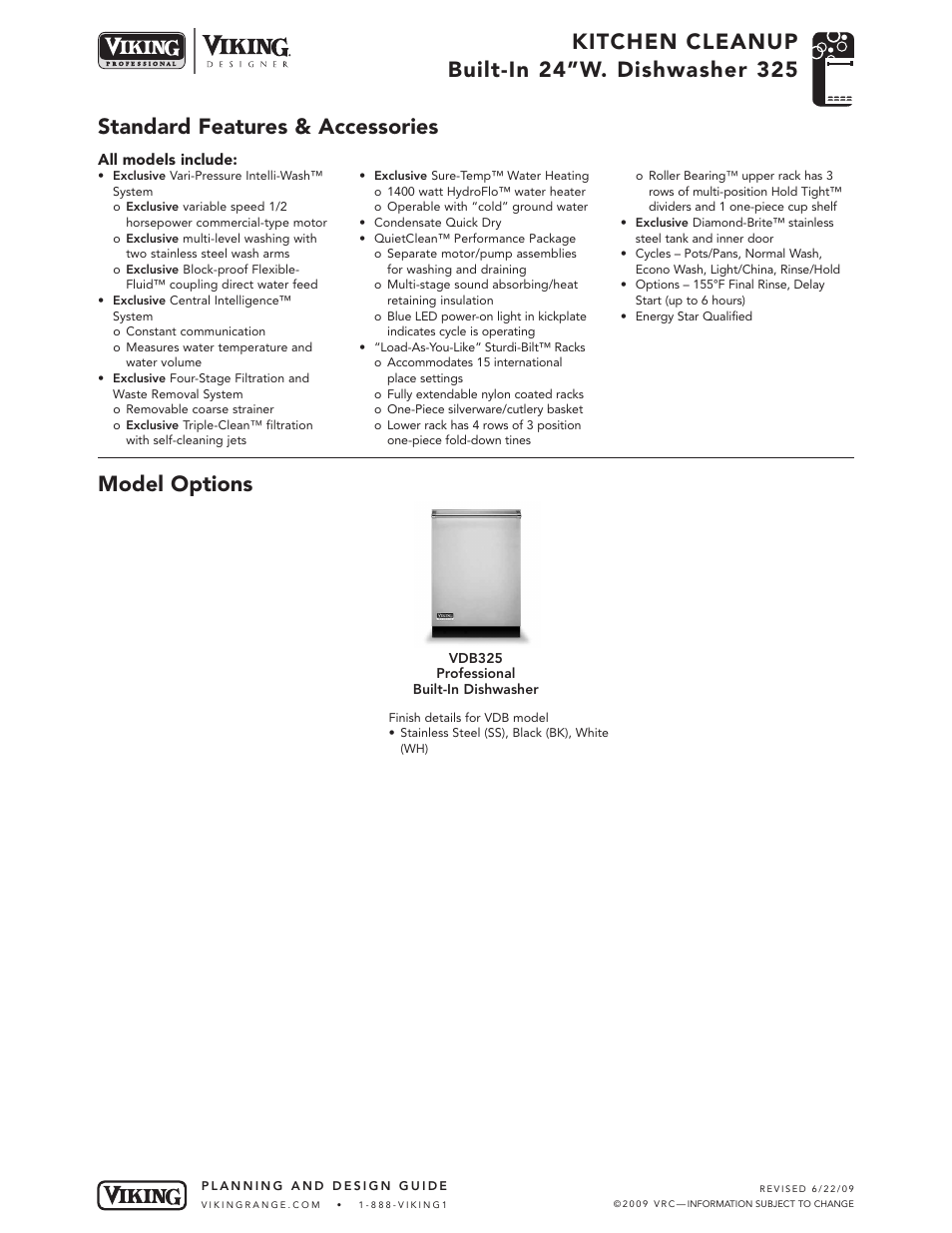 Viking VDB325 User Manual | 22 pages