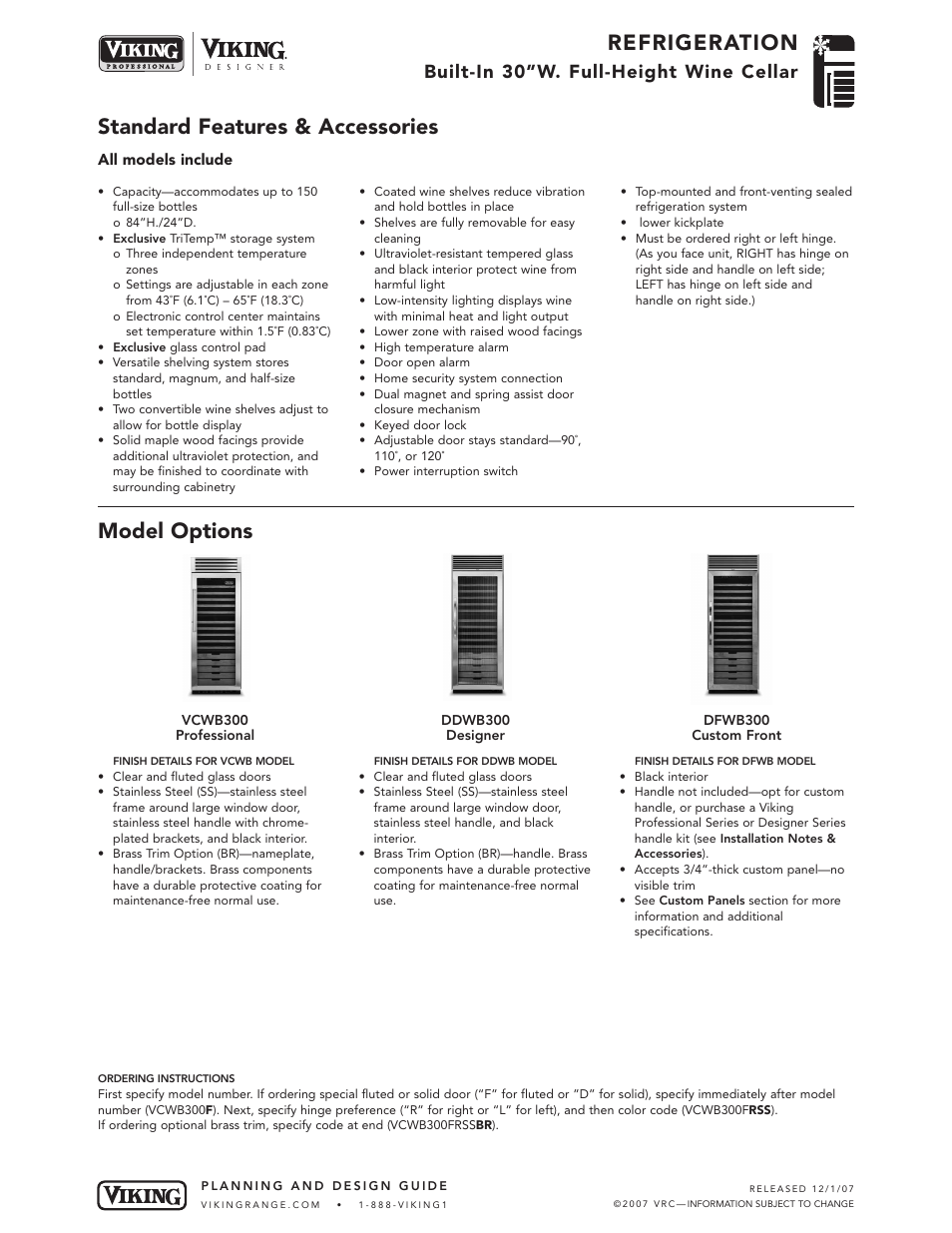 Viking VCWB300  EN User Manual | 7 pages