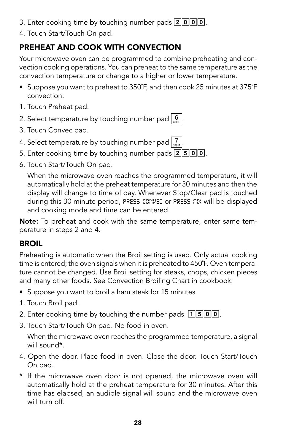 28 preheat and cook with, Convection, 29 br | Viking Built-In Convection Microwave Hood User Manual | Page 28 / 44