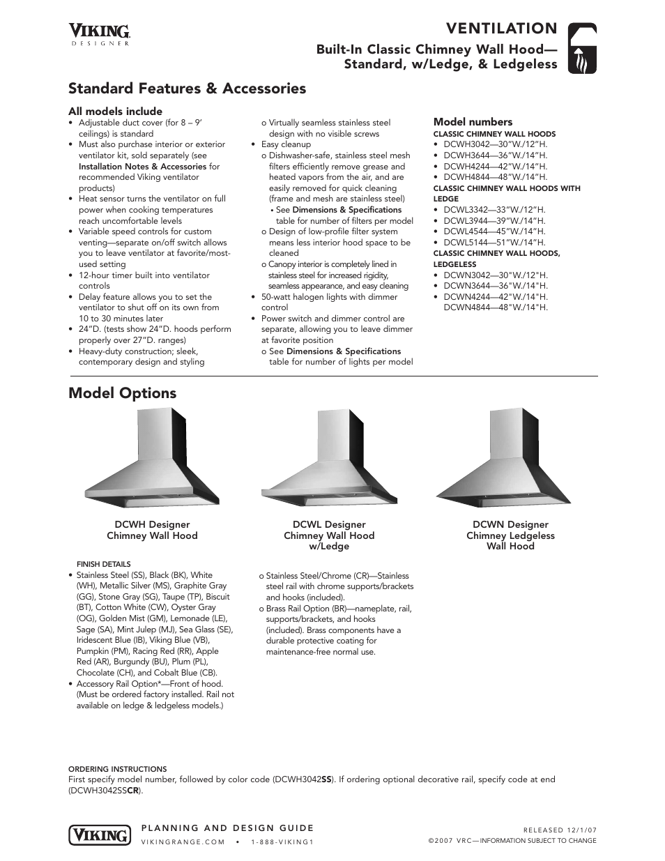 Viking DCWN User Manual | 7 pages