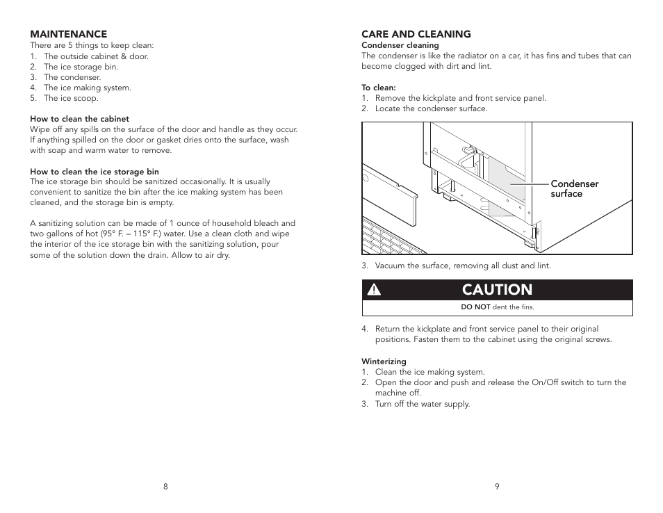 Caution | Viking F20733EN User Manual | Page 5 / 8