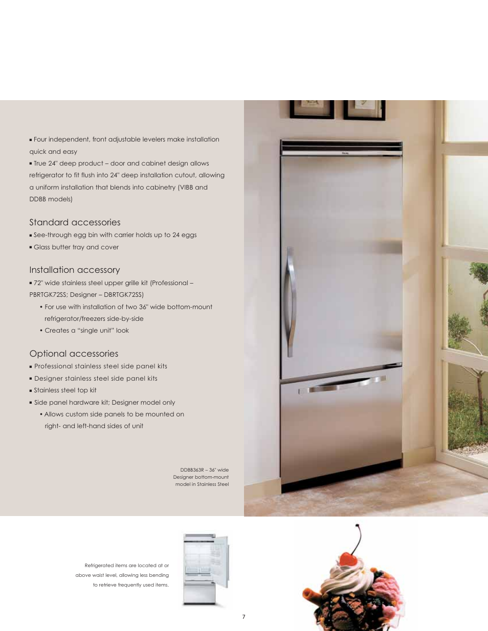 Standard accessories, Installation accessory, Optional accessories | Viking High-Performance Kitchen User Manual | Page 7 / 64