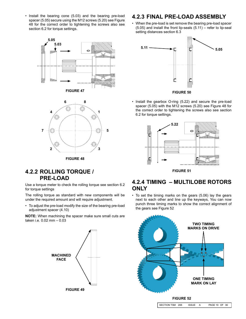 2 rolling torque / pre-load, 3 final pre-load assembly, 4 timing – multilobe rotors only | Viking SLAL User Manual | Page 19 / 36