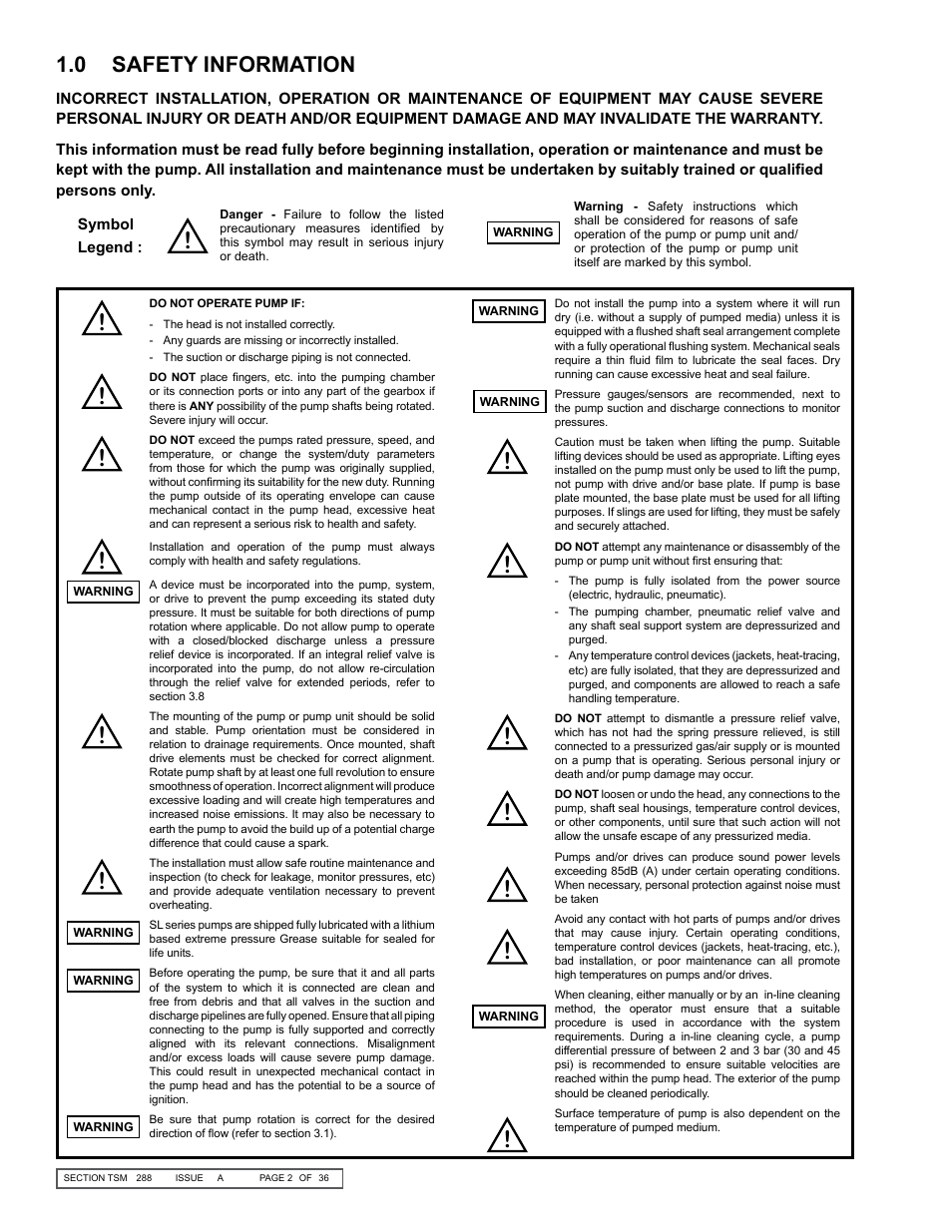 0 safety information | Viking SLAL User Manual | Page 2 / 36