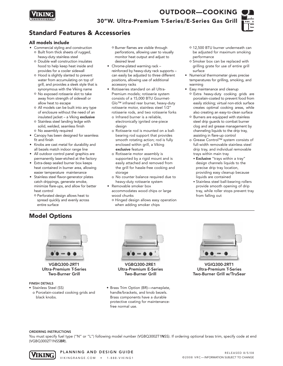 Viking VGIQ300-2RT1 User Manual | 8 pages