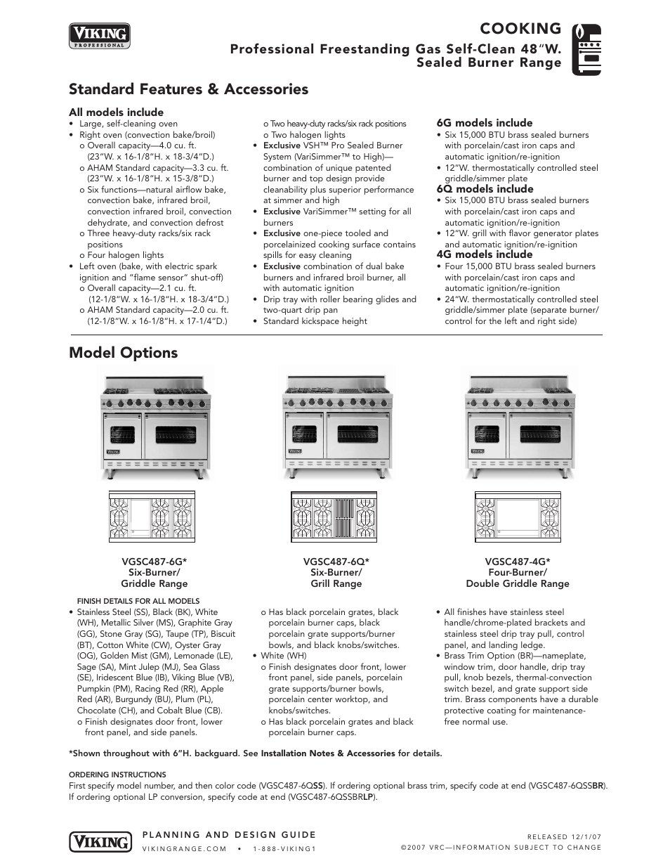 Viking VGSC487-4G* User Manual | 8 pages