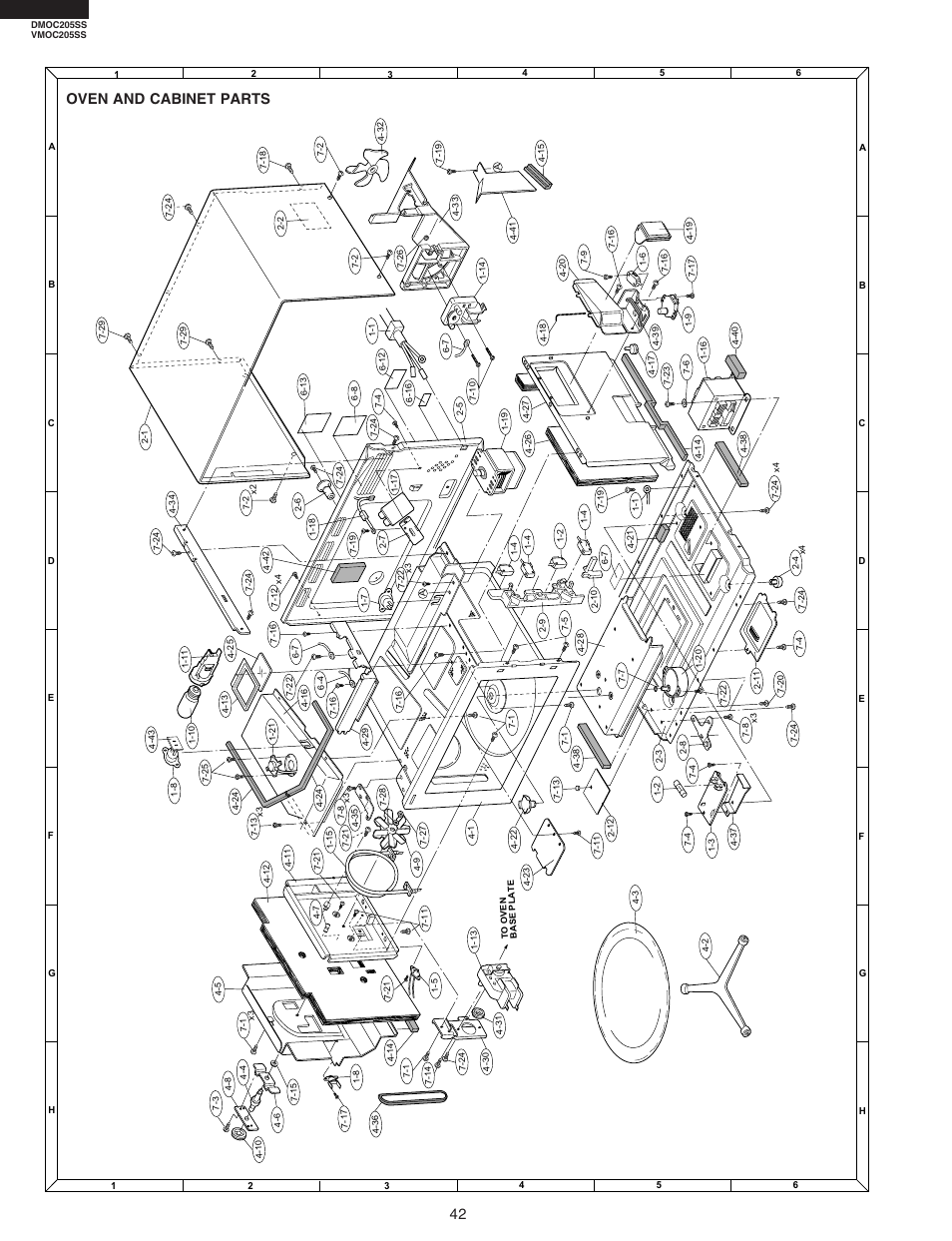 Oven and cabinet parts | Viking DMOC205SS User Manual | Page 44 / 48