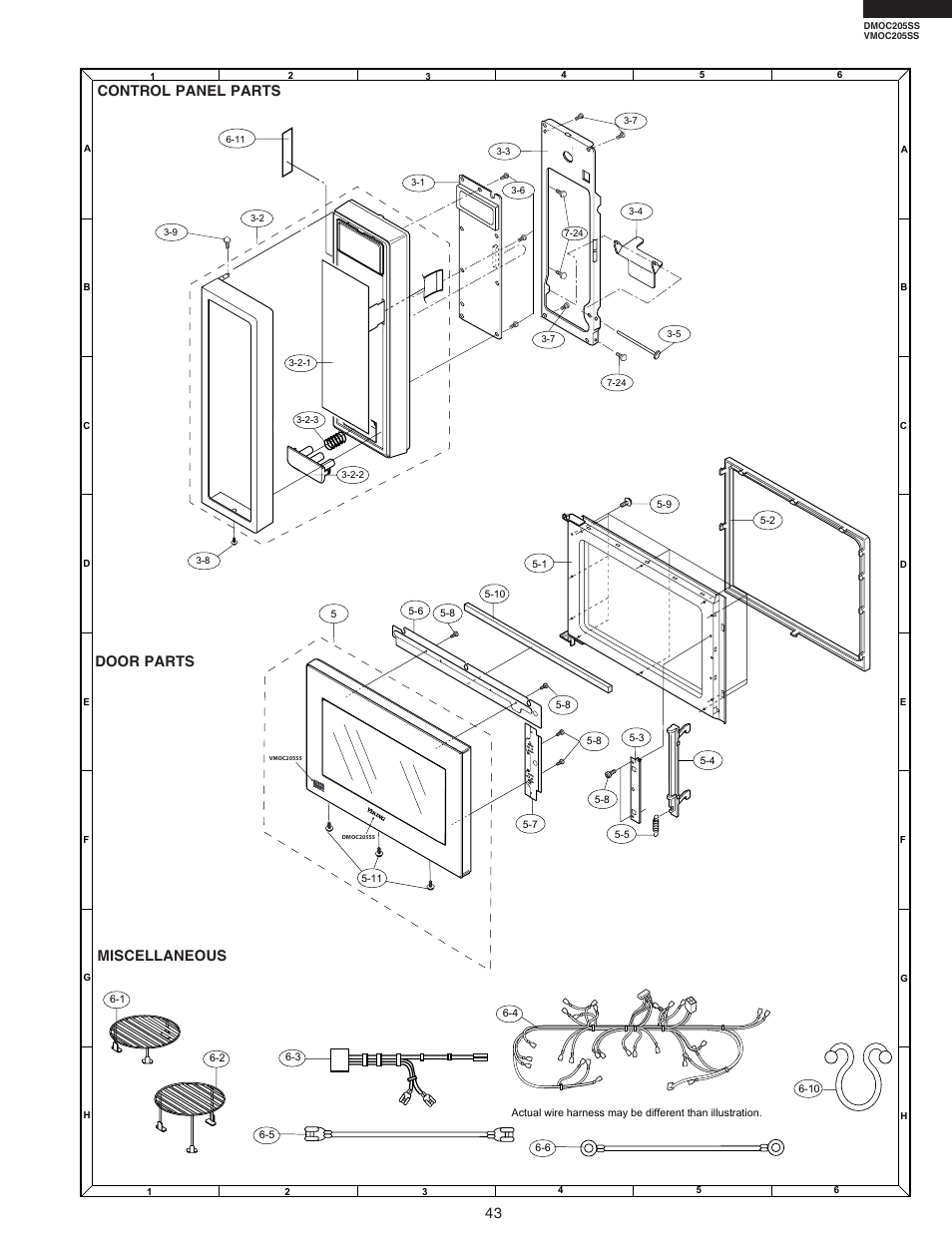Control panel parts, Door parts miscellaneous | Viking DMOC205SS User Manual | Page 45 / 48