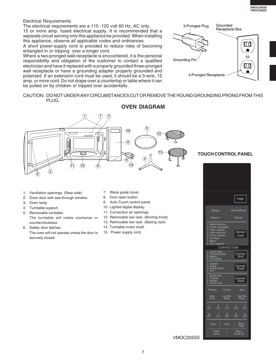 Oven diagram | Viking DMOC205SS User Manual | Page 9 / 48