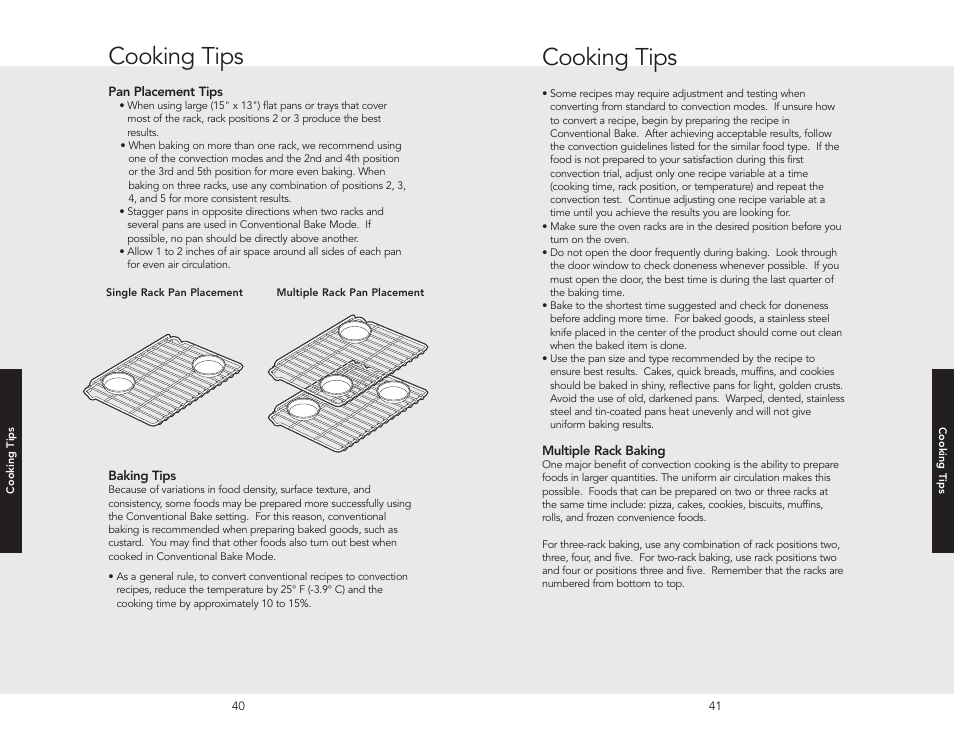 Cooking tips | Viking F20366B User Manual | Page 21 / 30