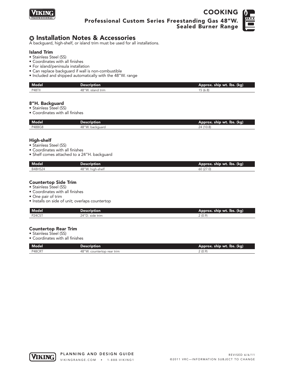 Cooking | Viking VGCC548-8B User Manual | Page 6 / 8