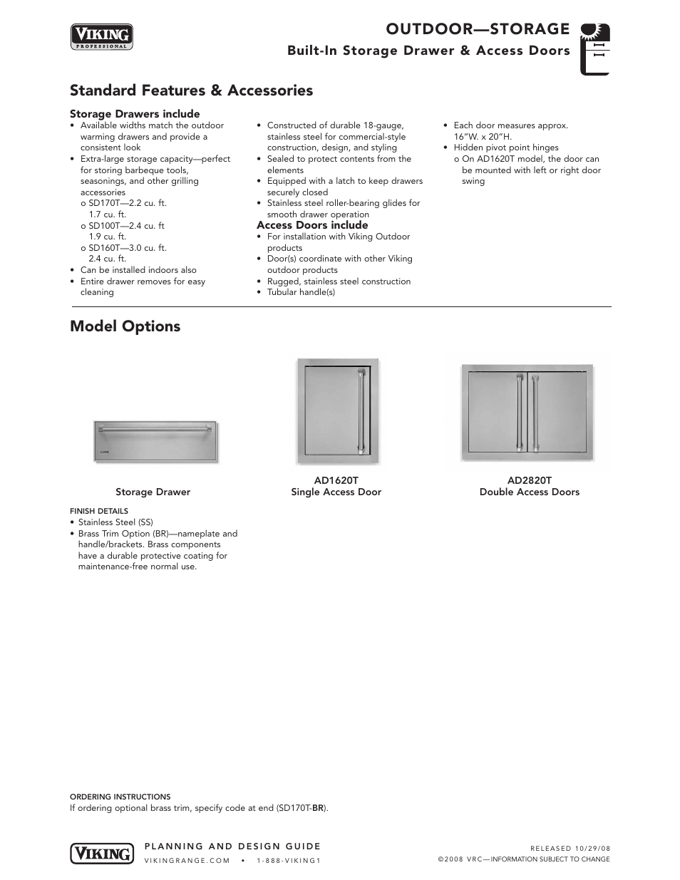 Viking Storage Drawer User Manual | 5 pages