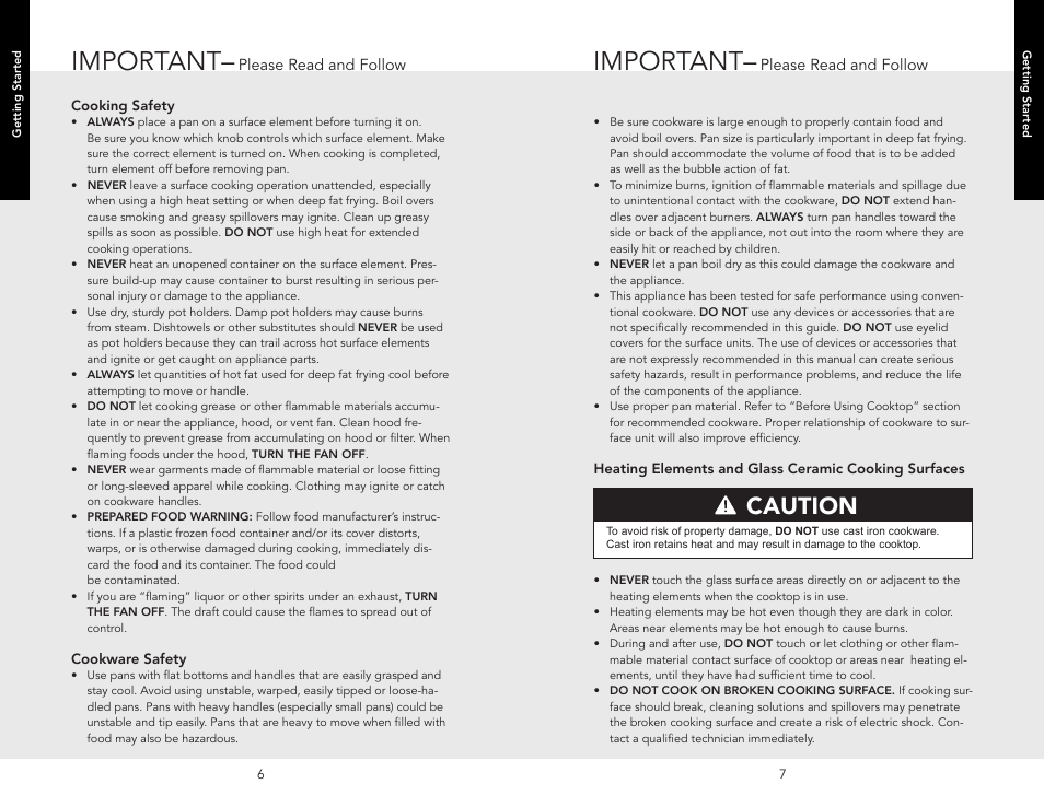 Important, Caution | Viking F20111B (M0306VR) User Manual | Page 4 / 12