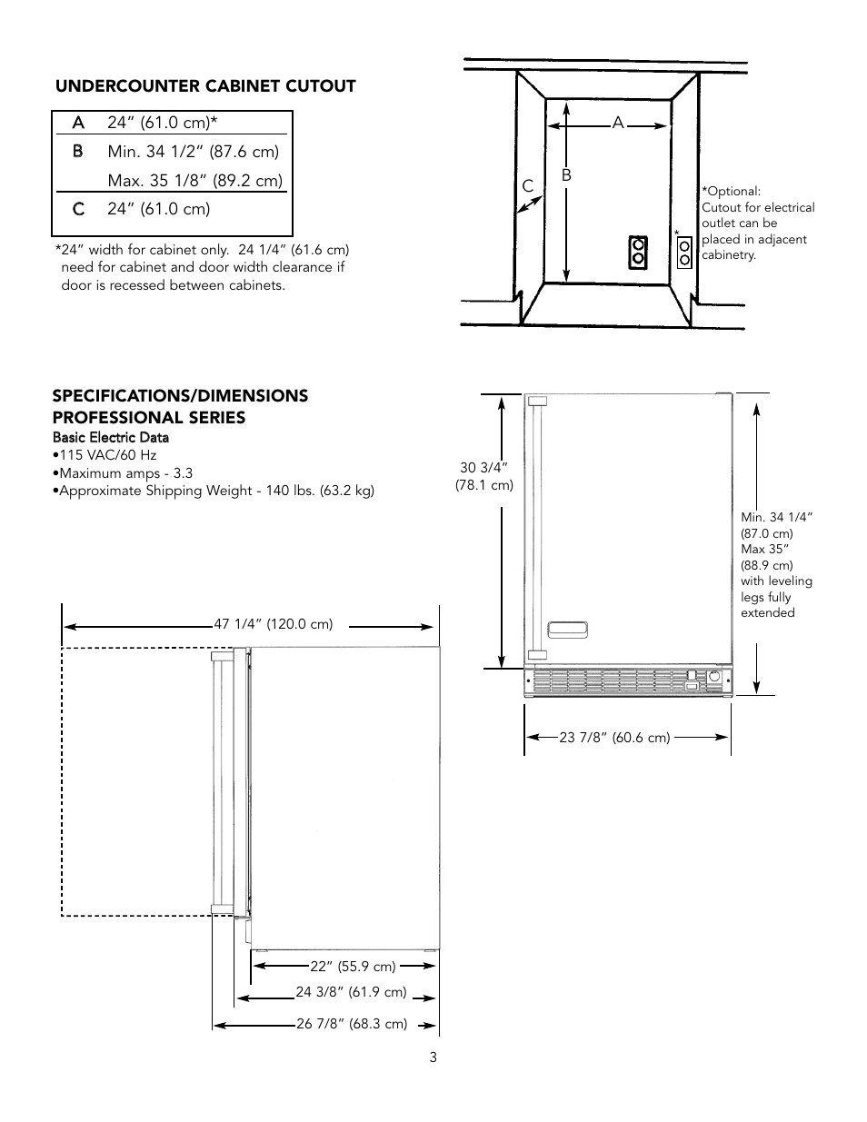 Viking Combination Beverage Center User Manual | Page 3 / 20