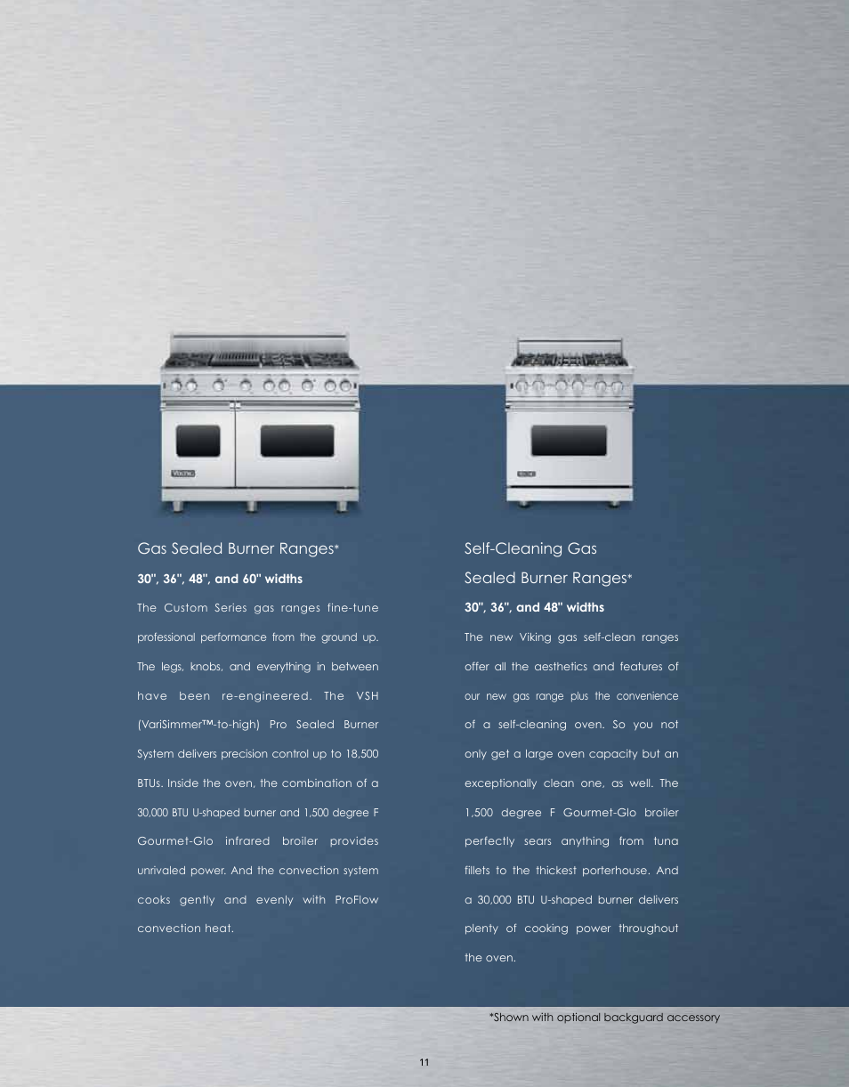 Gas sealed burner ranges, Self-cleaning gas sealed burner ranges | Viking M0908F60094G User Manual | Page 11 / 64