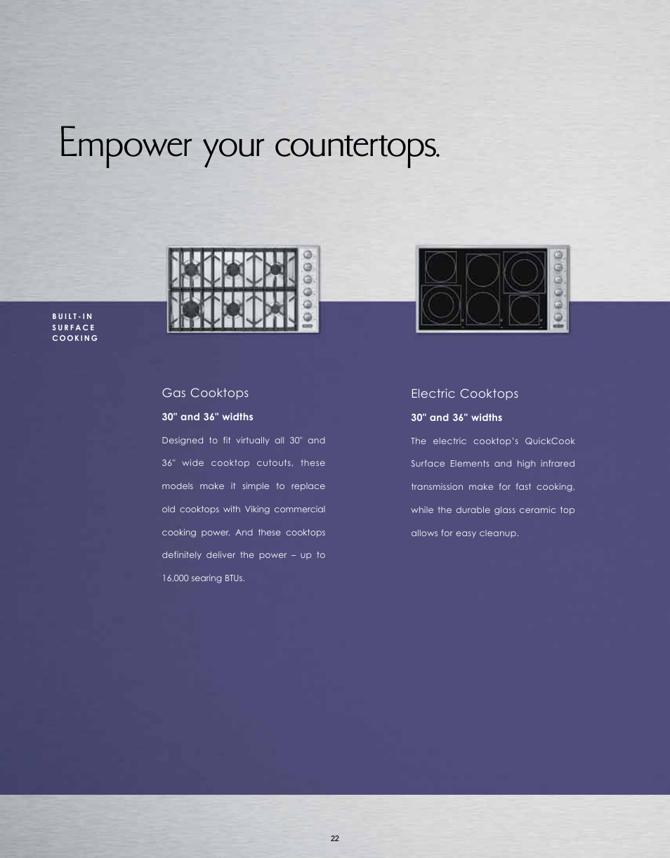 Empower your countertops | Viking M0908F60094G User Manual | Page 22 / 64