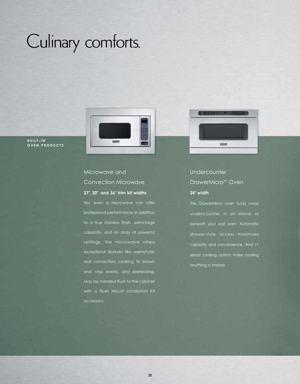 Culinary comforts | Viking M0908F60094G User Manual | Page 28 / 64