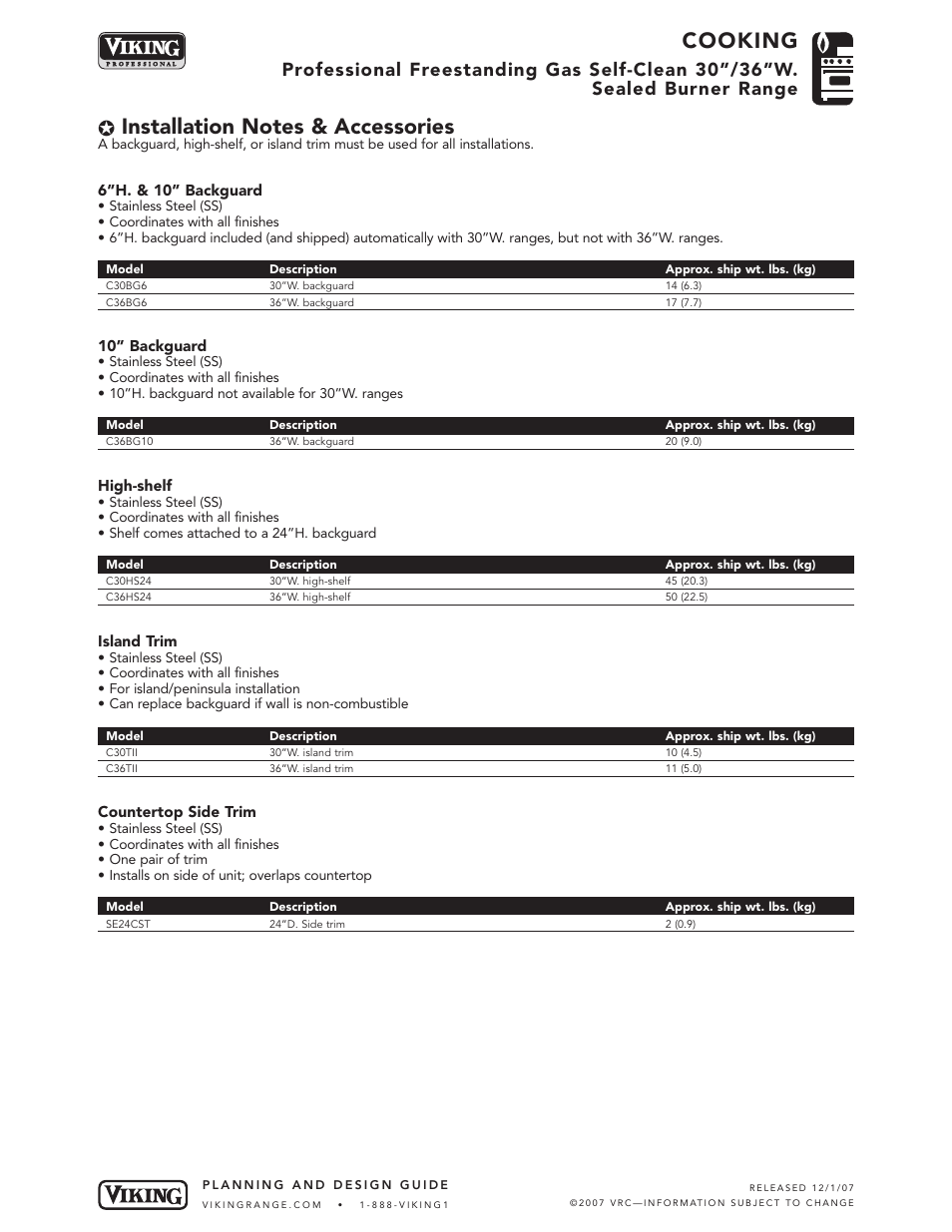 Cooking | Viking VGSC307-4BSS User Manual | Page 5 / 6
