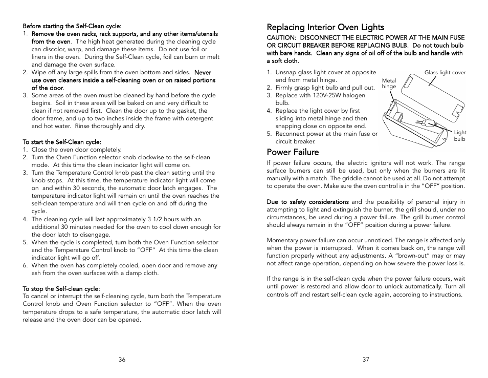 Replacing interior oven lights power failure | Viking F1737H User Manual | Page 19 / 20