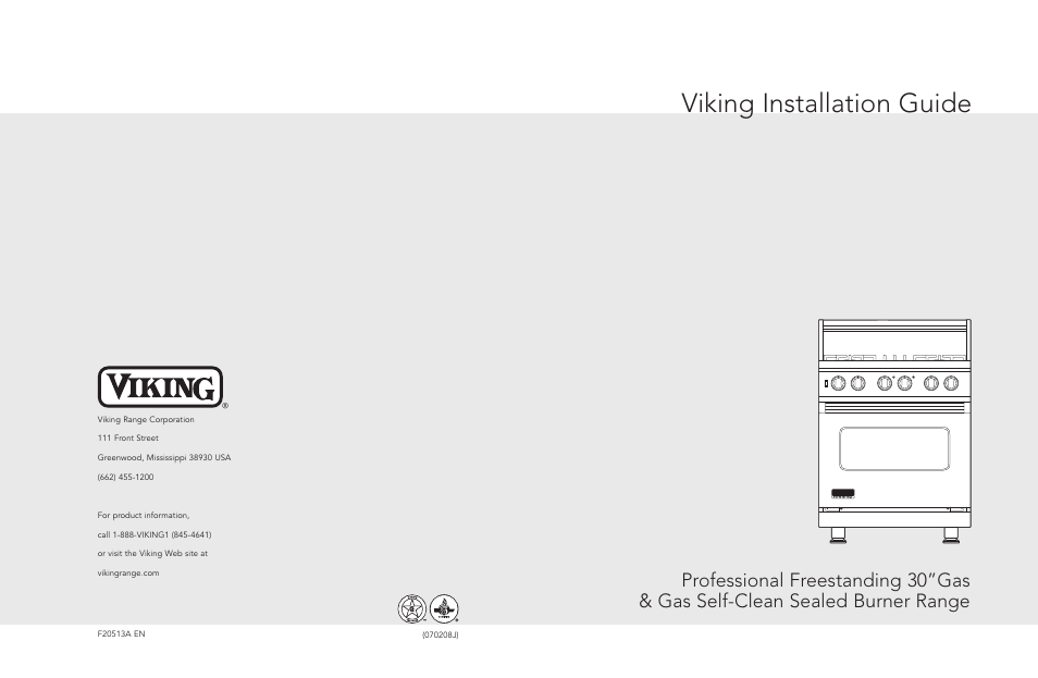 Viking F20513 User Manual | 12 pages