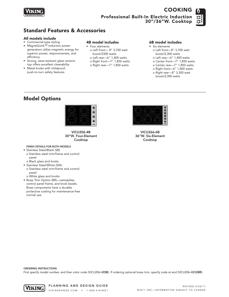 Viking VICU266-6B User Manual | 7 pages