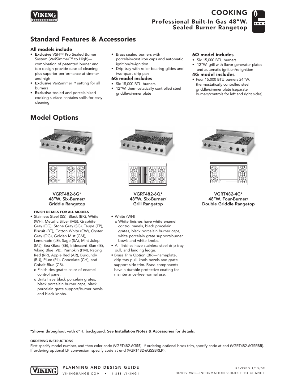 Viking VGRT482-6Q User Manual | 6 pages