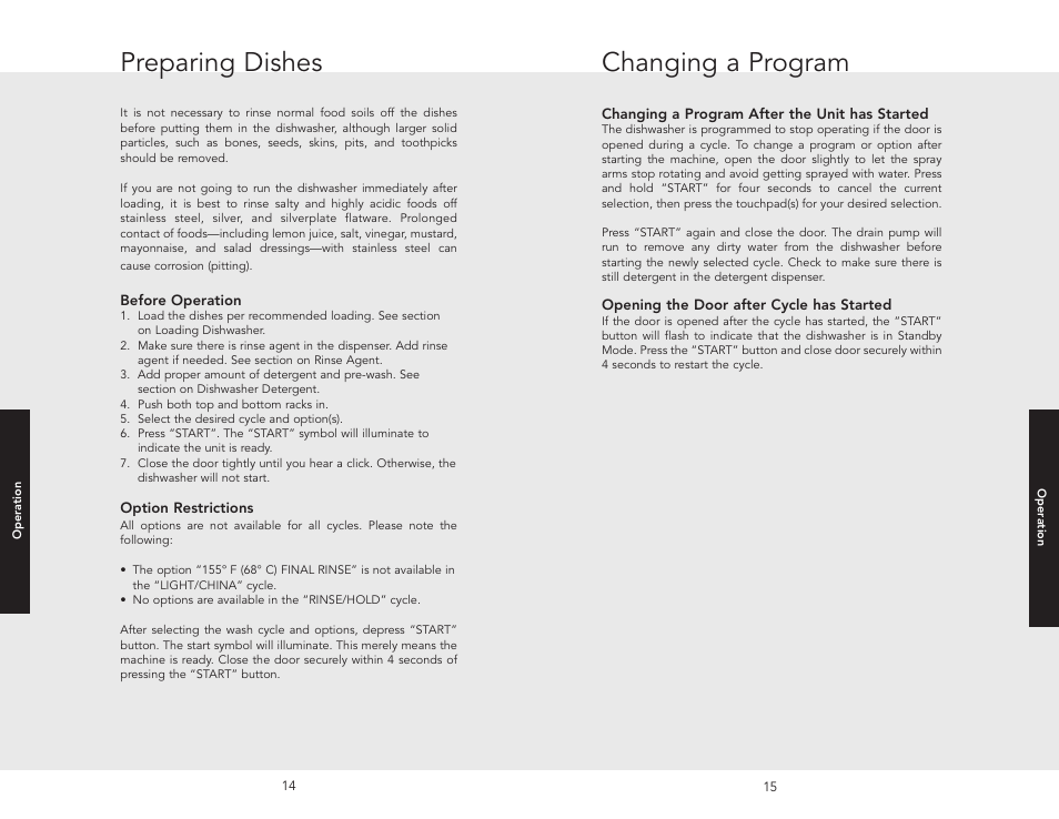 Changing a program, Preparing dishes | Viking F20631E User Manual | Page 8 / 22