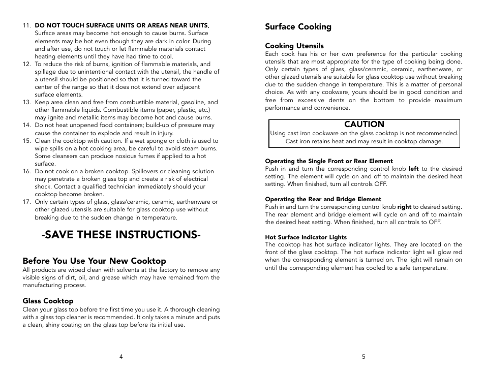 Save these instructions | Viking F20033C User Manual | Page 3 / 8