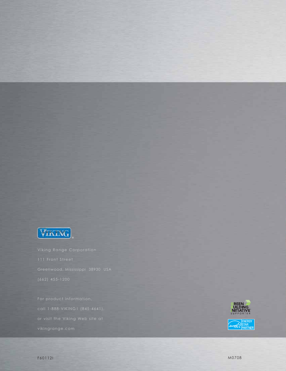 Viking F60112I User Manual | Page 52 / 52
