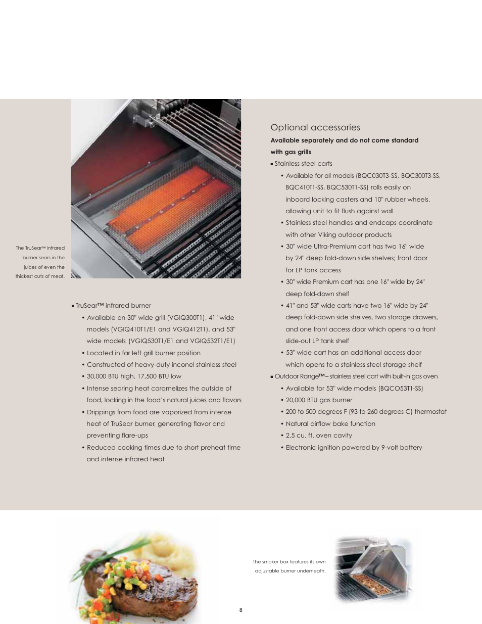 Optional accessories | Viking F60112I User Manual | Page 8 / 52