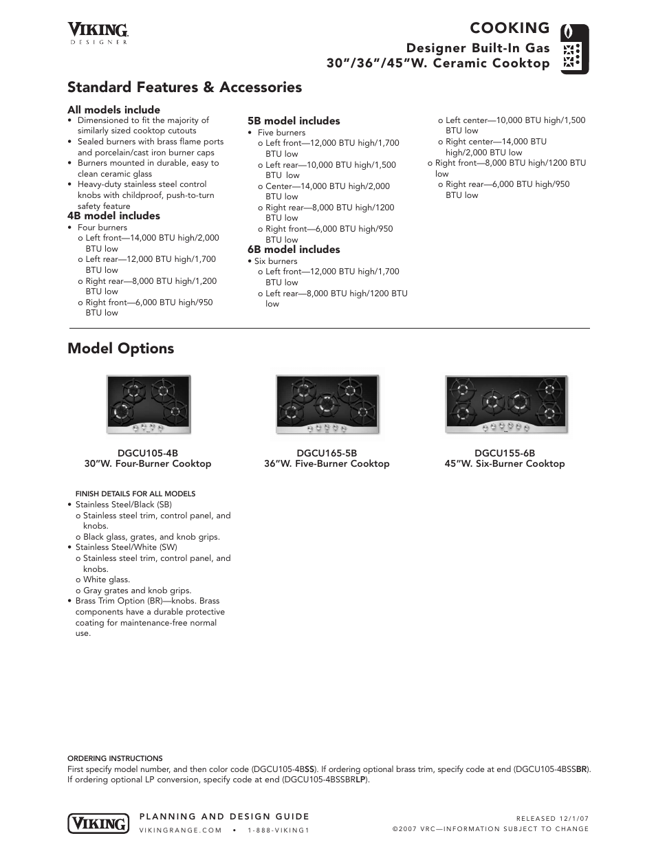 Viking DGCU105-4B User Manual | 5 pages