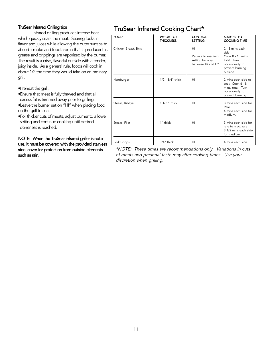 Viking TruSearTM User Manual | Page 11 / 16