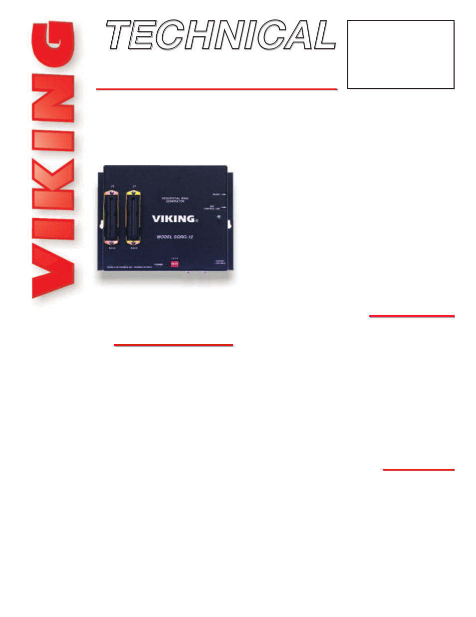 Viking SQRG-12 User Manual | 4 pages