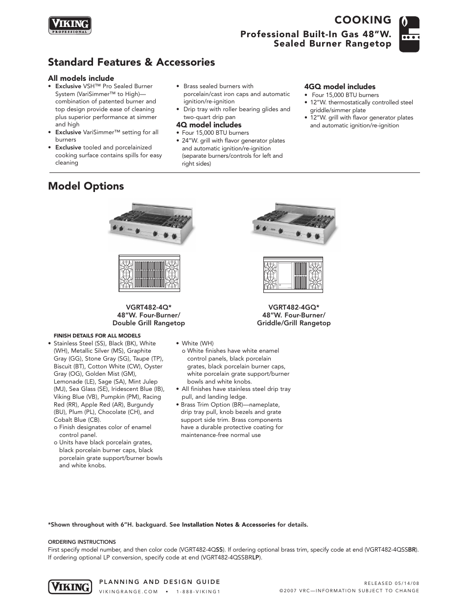 Viking 48" W User Manual | Page 2 / 6