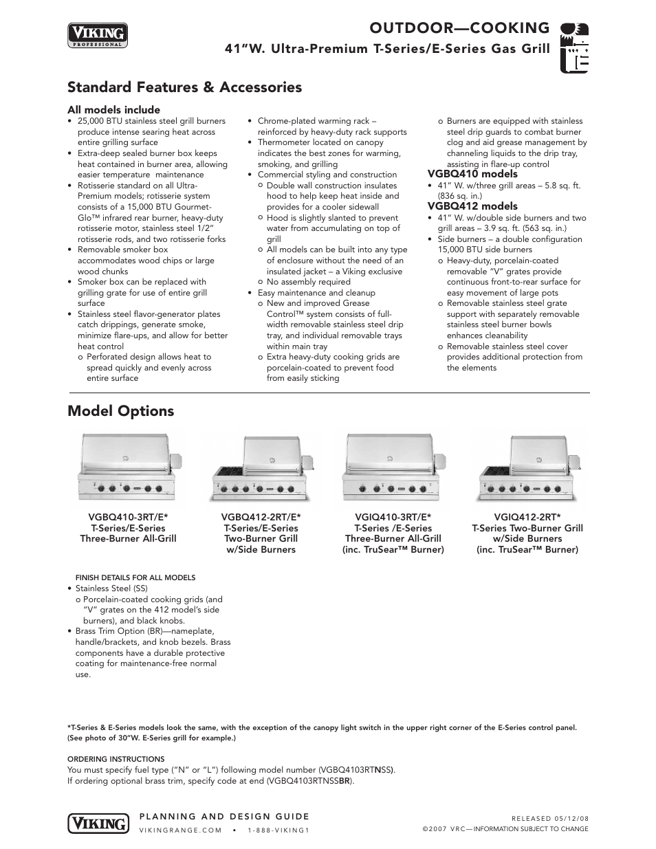 Viking VGIQ412-2RT* User Manual | 8 pages